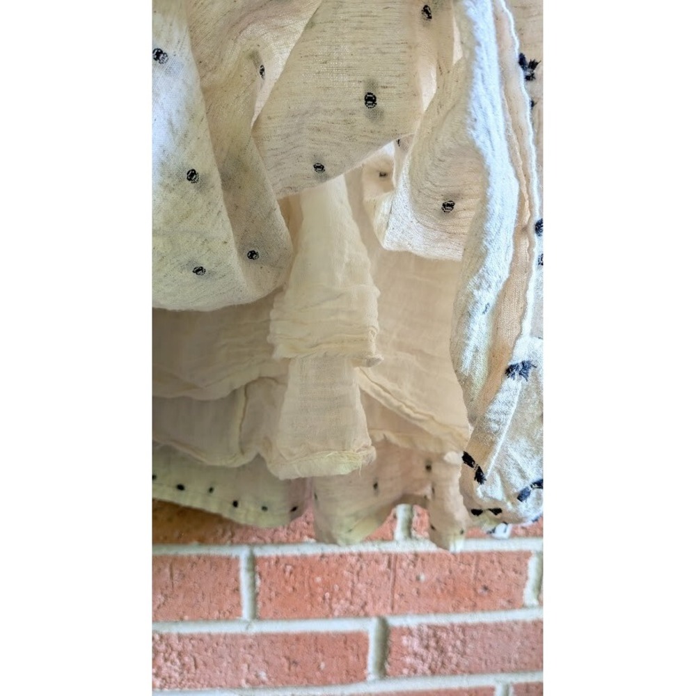 Tiered Dress L Linen Blend Peasant Milkmaid Cottagecore Feminine Coquette Fairy - Picture 9 of 12